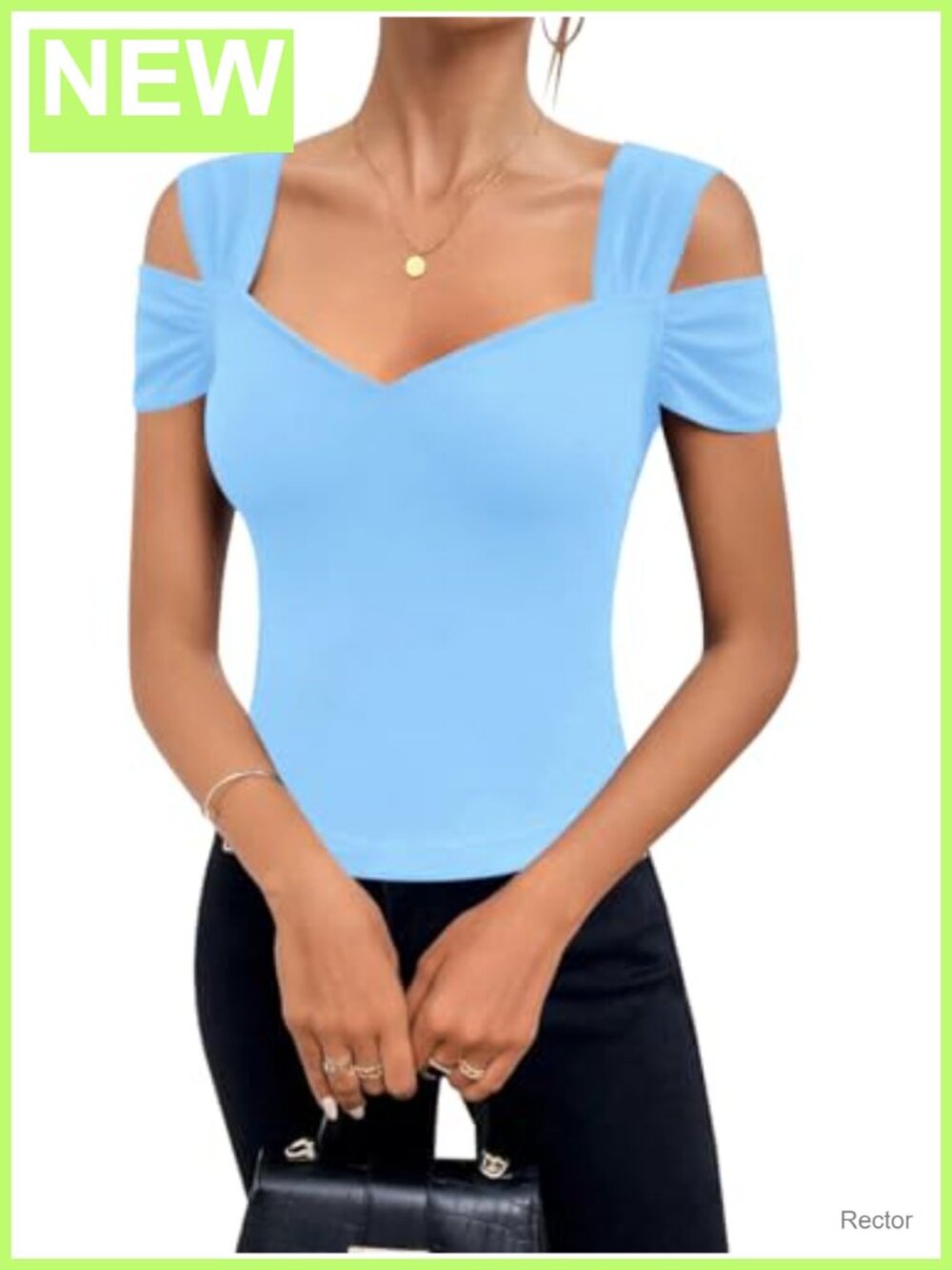 Cold Shoulder Tunic Top V-Neck Short Sleeve Casual Tee